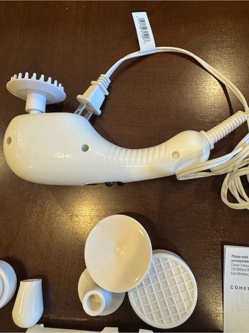 Conair touch and tone White Handheld Massager with Attachments 2 speed - Picture 3 of 4